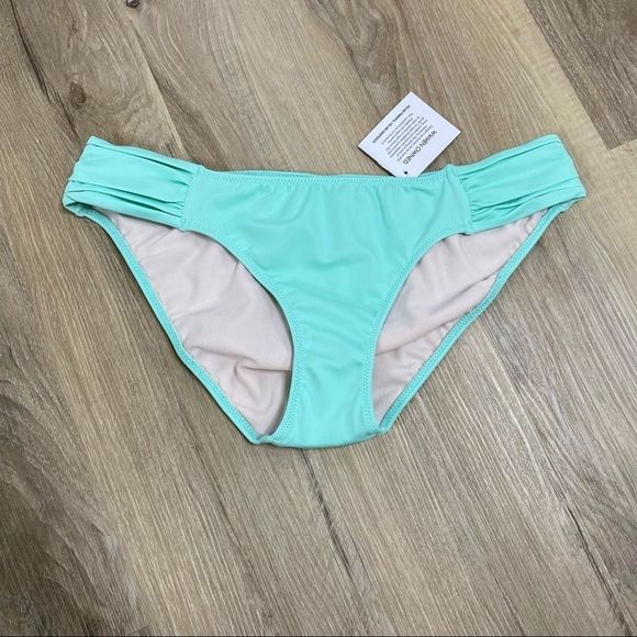 Smart & sexy rouched side mint bikini bottom M NWT - Picture 2 of 7